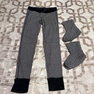 Victoria's Secret Black and White Thermal Pajama Pants and Booties, Size XS